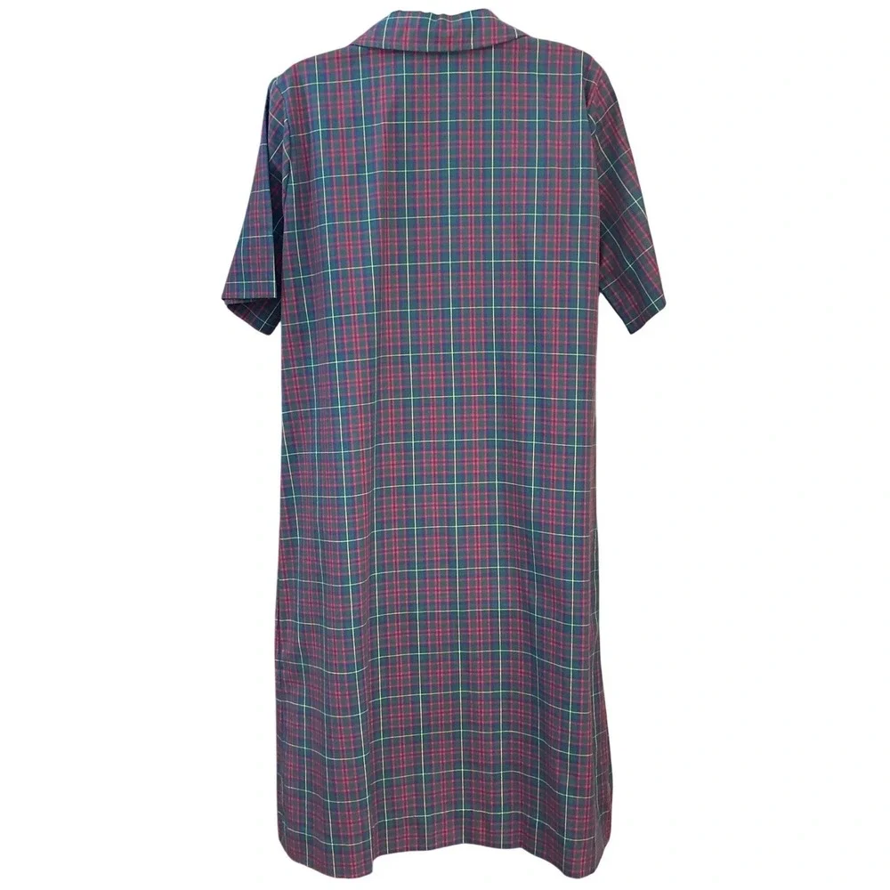 Vintage Ina Carol Plaid Shift Dress Dark Academia Preppy Classic Preppy Tartan - Picture 4 of 7